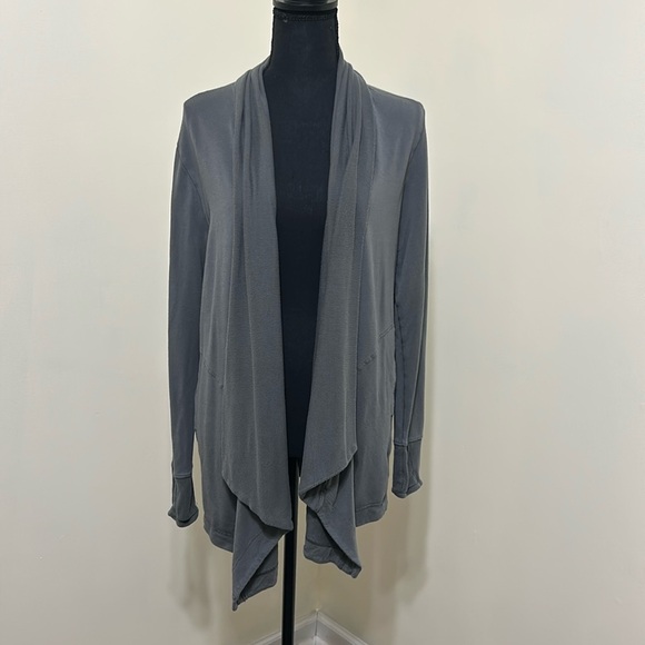 Athleta Sweaters - ATHLETA Pranayama Restore Wrap Cardigan Draped Sweater Storm Cloud Gray Sz Small